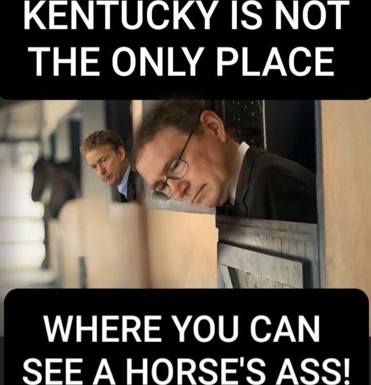 KENTUCKY IS NOT THE ONLY PLACE WHERE YOU CAN SEE A HORSE'S ASS!