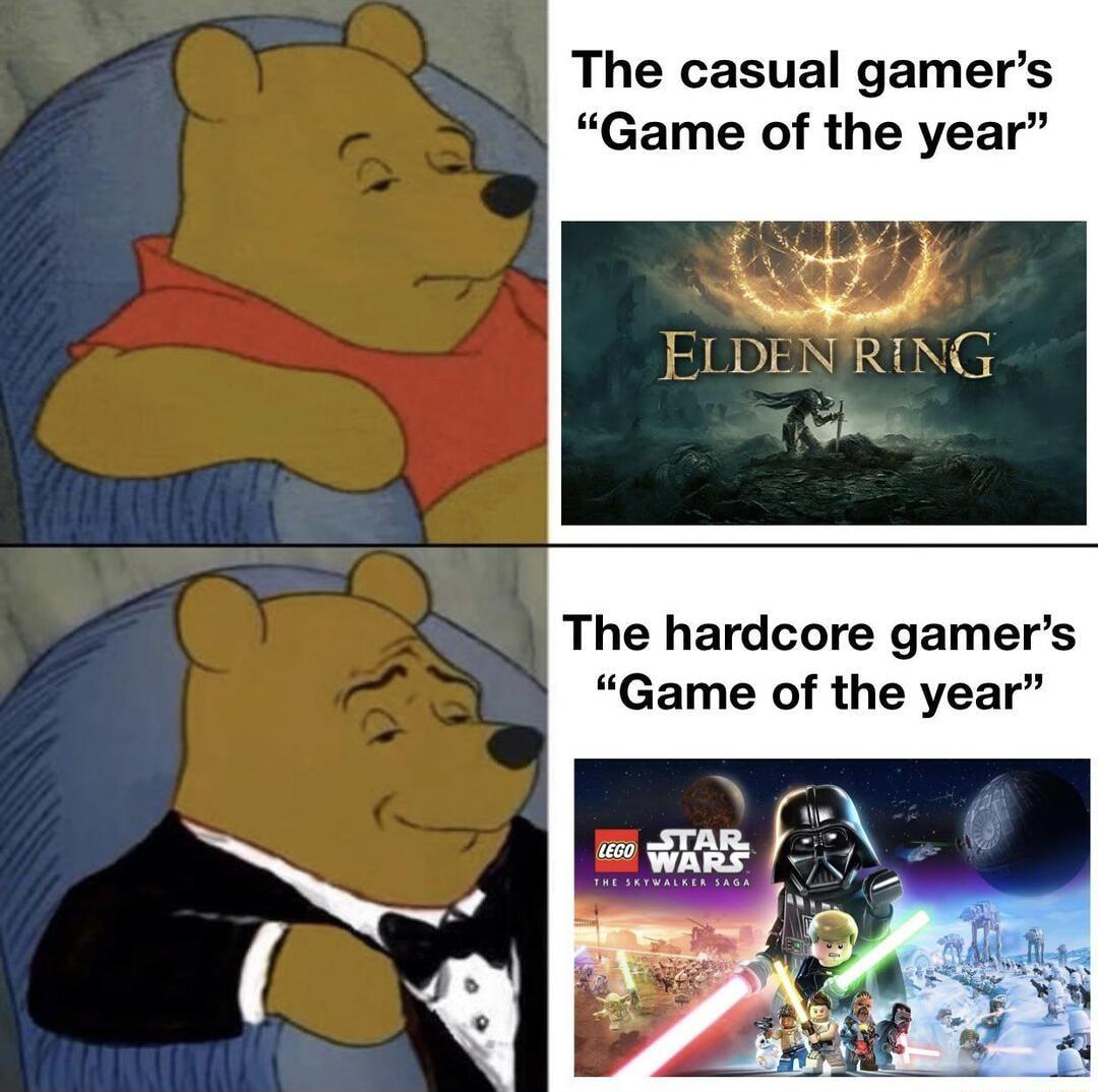 The casual gamers Game of the year FLDENRING g The hardcore gamers Game of the year