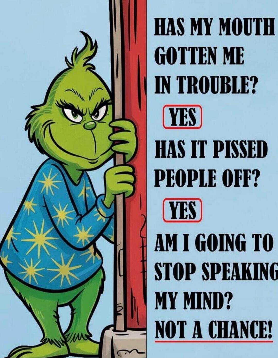 HAS MY MOUTH GOTTEN ME IN TROUBLE? YES. HAS IT PISSED PEOPLE OFF? YES. AM I GOING TO STOP SPEAKING MY MIND? NOT A CHANCE!