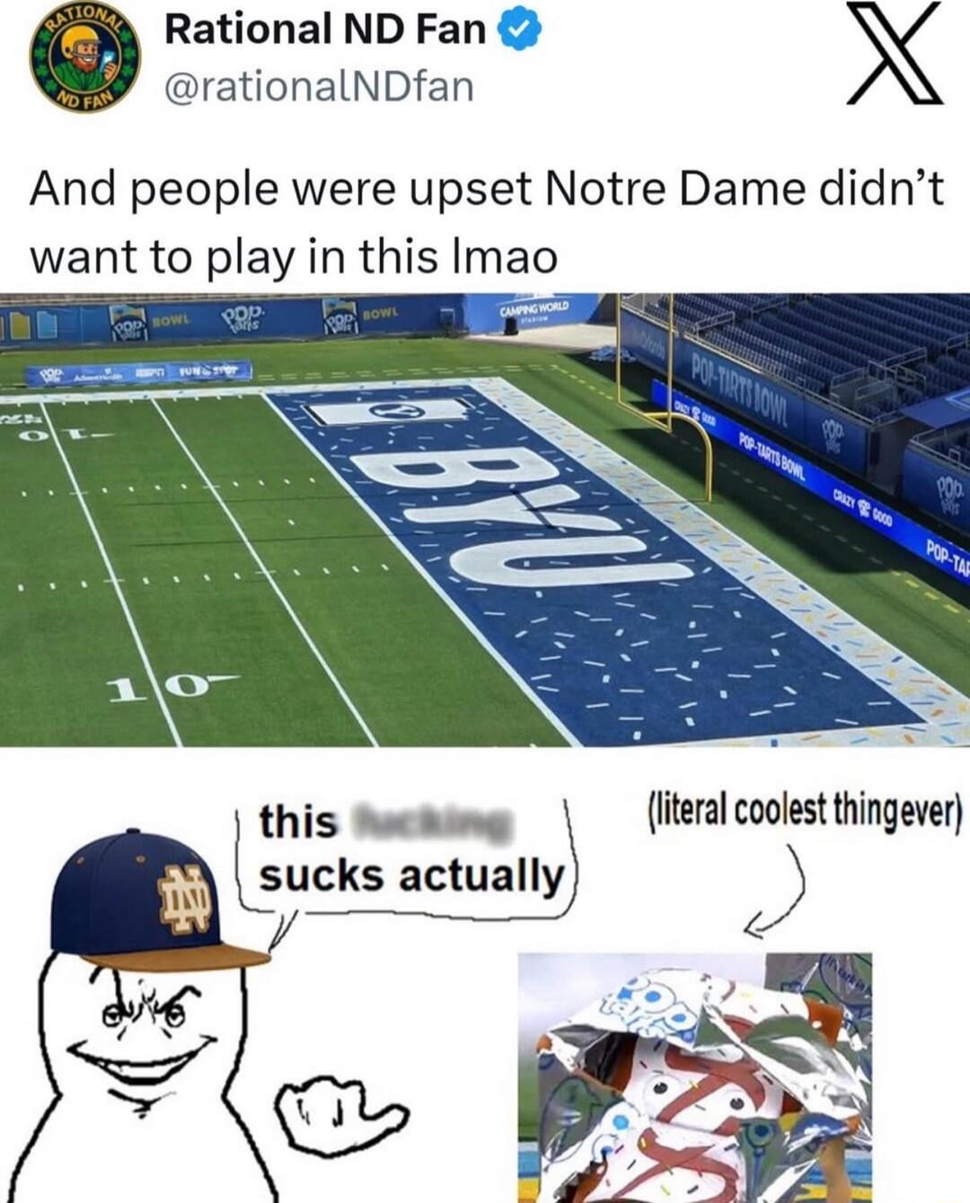 And people were upset Notre Dame didn’t want to play in this lmao
this [bleep] sucks actually (literal coolest thingever)