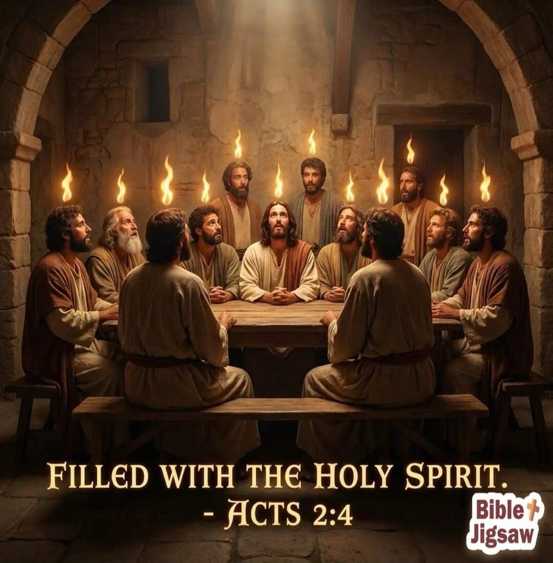 FILLED WITH THE HOLY SPIRIT. - ACTS 2:4 Bible Jigsaw