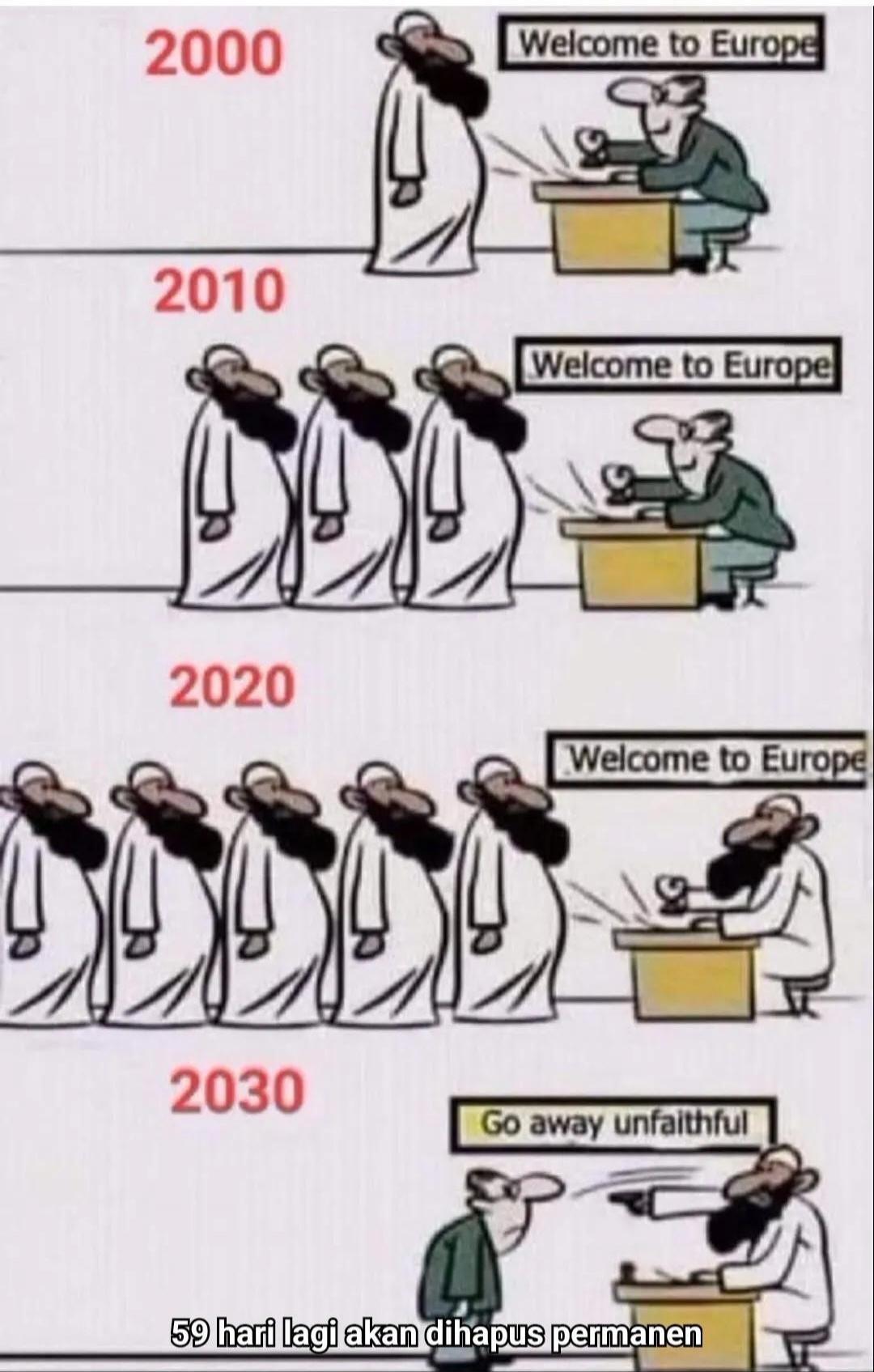 2000 Welcome to Europe 2010 Welcome to Europe 2020 Welcome to Europe 2030 Go away unfaithful