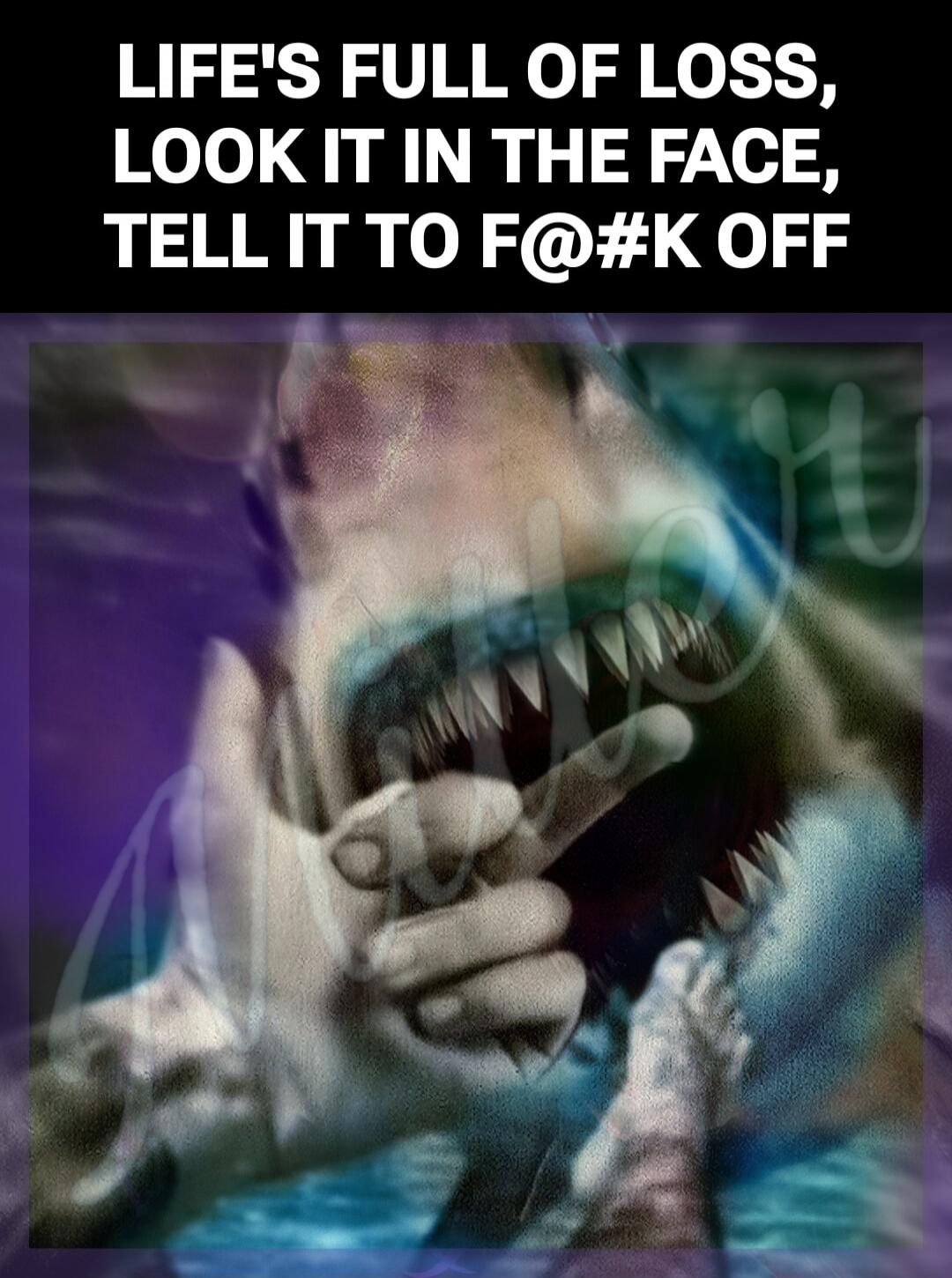 LIFE'S FULL OF LOSS, LOOK IT IN THE FACE, TELL IT TO F@#K OFF