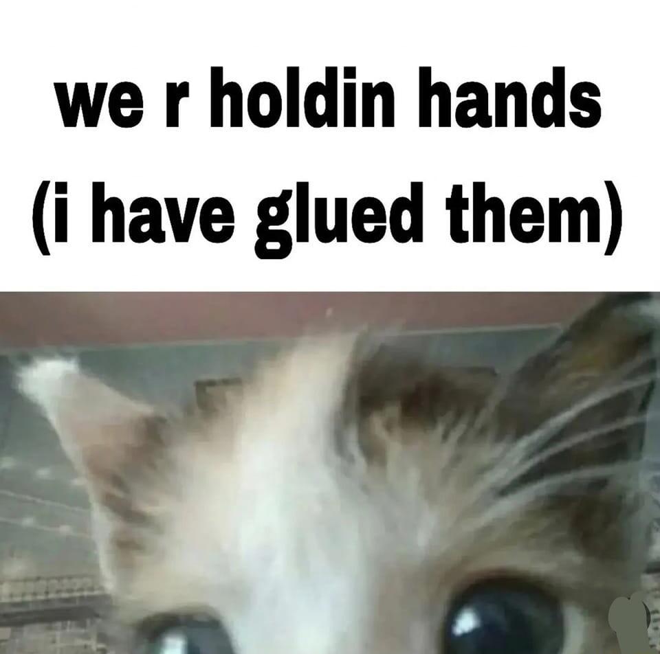 we r holdin hands i have glued them A A N