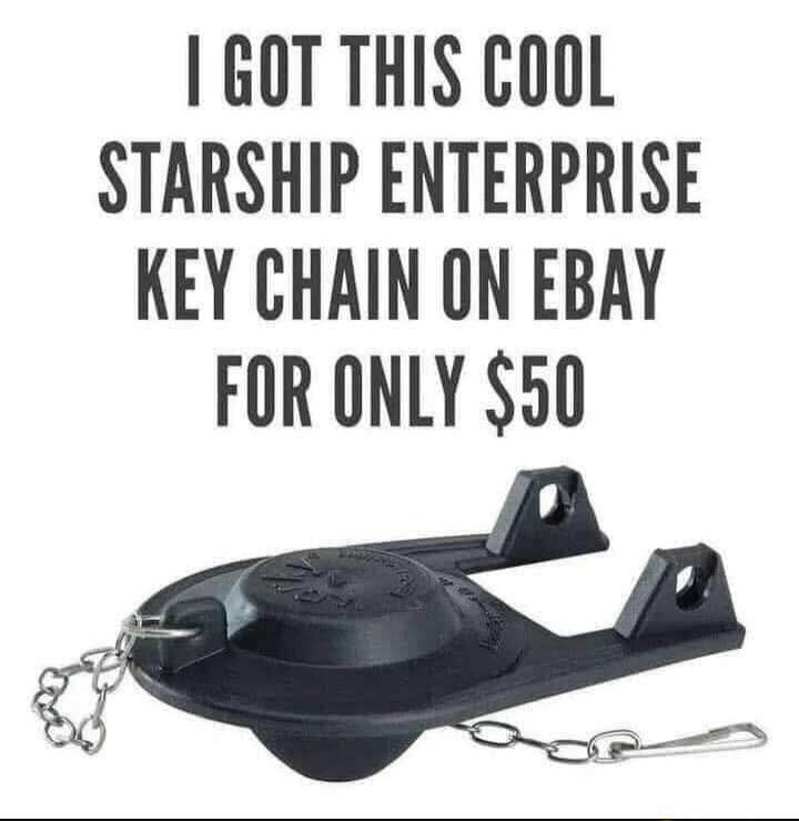I GOT THIS COOL STARSHIP ENTERPRISE KEY CHAIN ON EBAY FOR ONLY $50