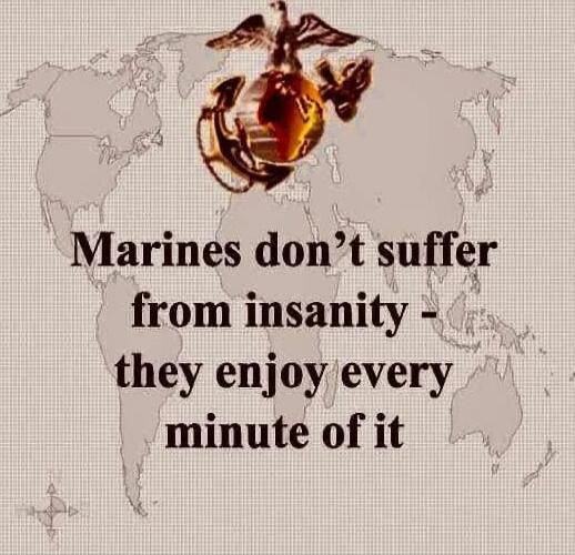 Marines don’t suffer from insanity - they enjoy every minute of it