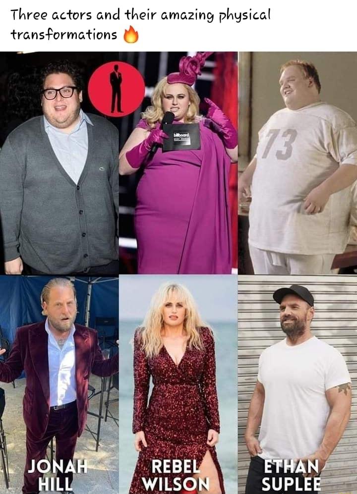 Three actors and their amazing physical transformations it 1y