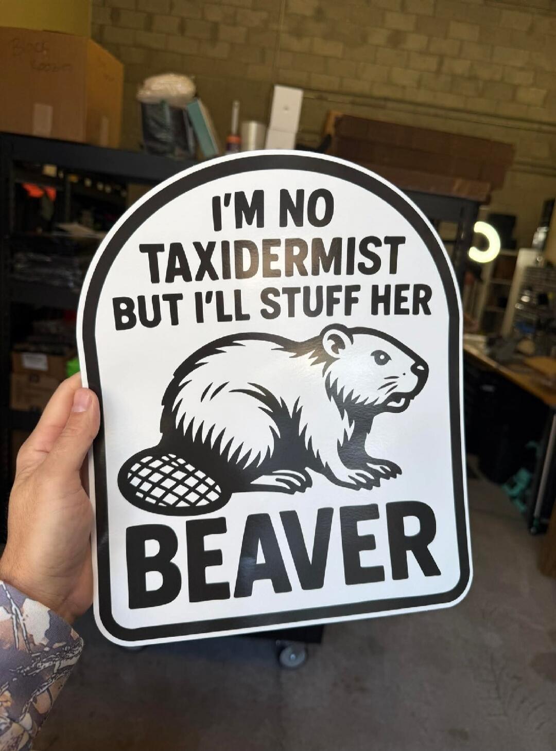 I'M NO TAXIDERMIST BUT I'LL STUFF HER BEAVER