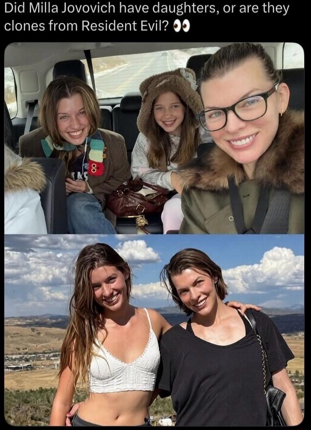 Did Milla Jovovich have daughters, or are they clones from Resident Evil?