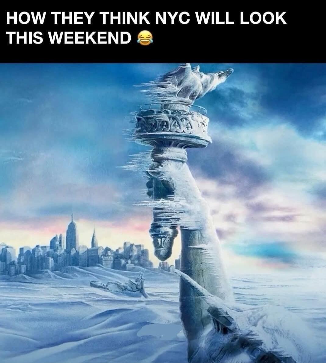 HOW THEY THINK NYC WILL LOOK THIS WEEKEND 😂