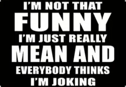 I'M NOT THAT FUNNY I'M JUST REALLY MEAN AND EVERYBODY THINKS I'M JOKING