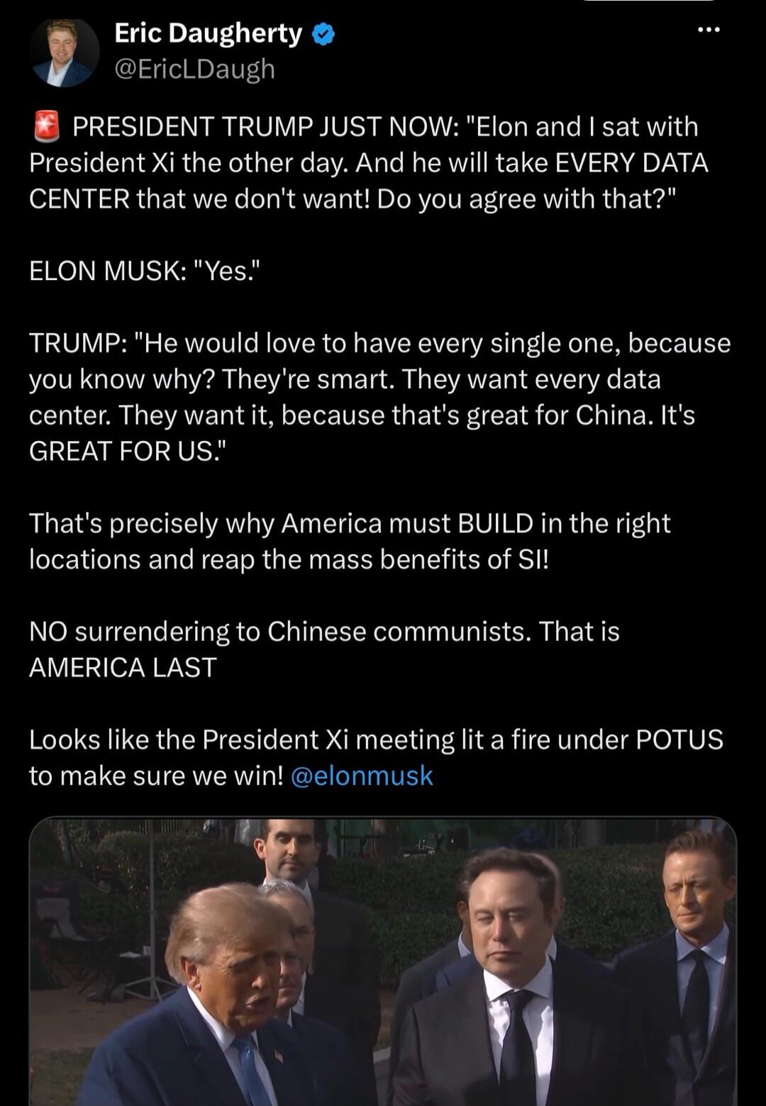 PRESIDENT TRUMP JUST NOW: 