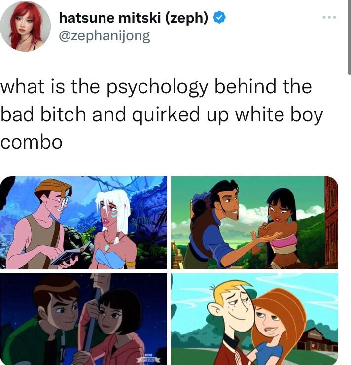 hatsune mitski zeph zephanijong what is the psychology behind the bad bitch and quirked up white boy combo
