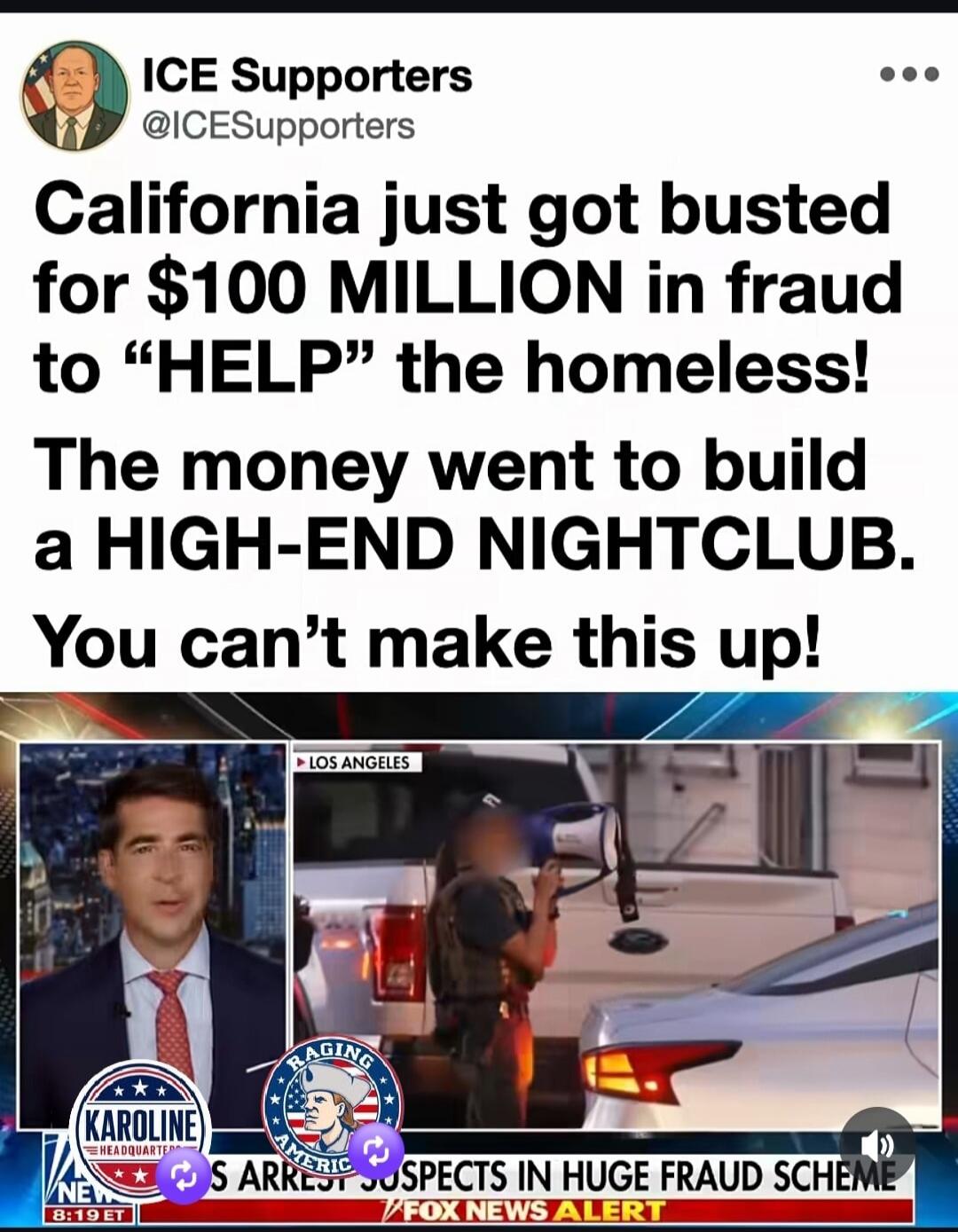 ICE Supporters @ICESupporters California just got busted for $100 MILLION in fraud to 