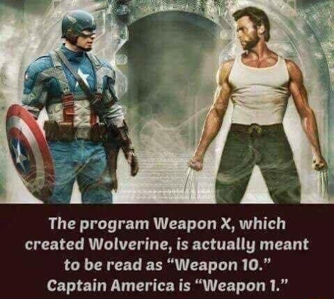 The program Weapon X which CIZEV L R ITE Y G ER EE T TR LT TR to be read as Weapon 10 T ETT N CI N R T T T