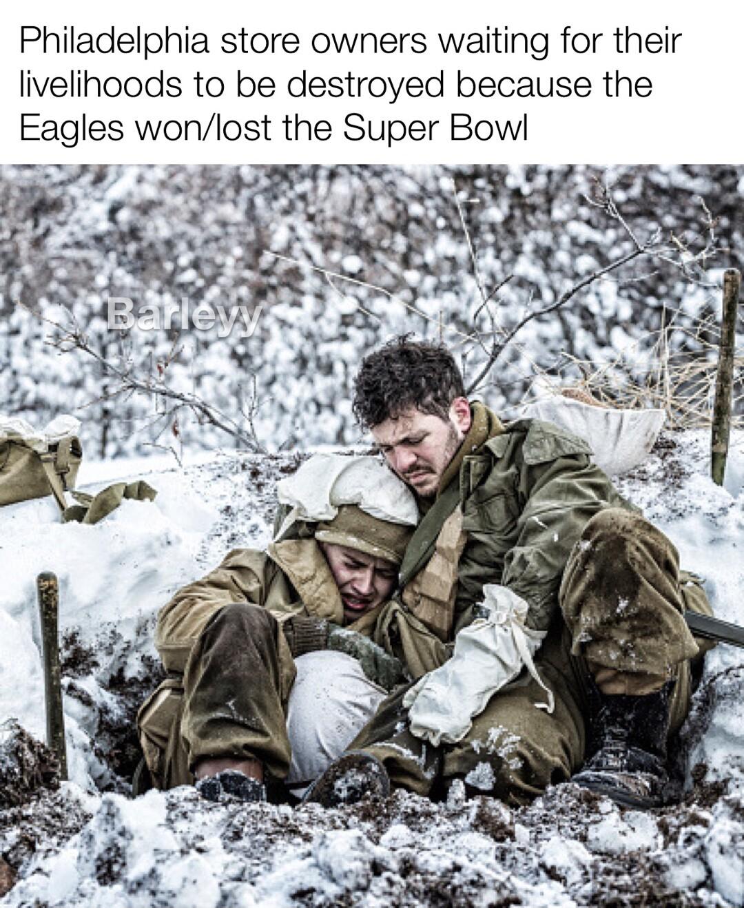 Philadelphia store owners waiting for their livelihoods to be destroyed because the Eagles wonlost the Super Bow