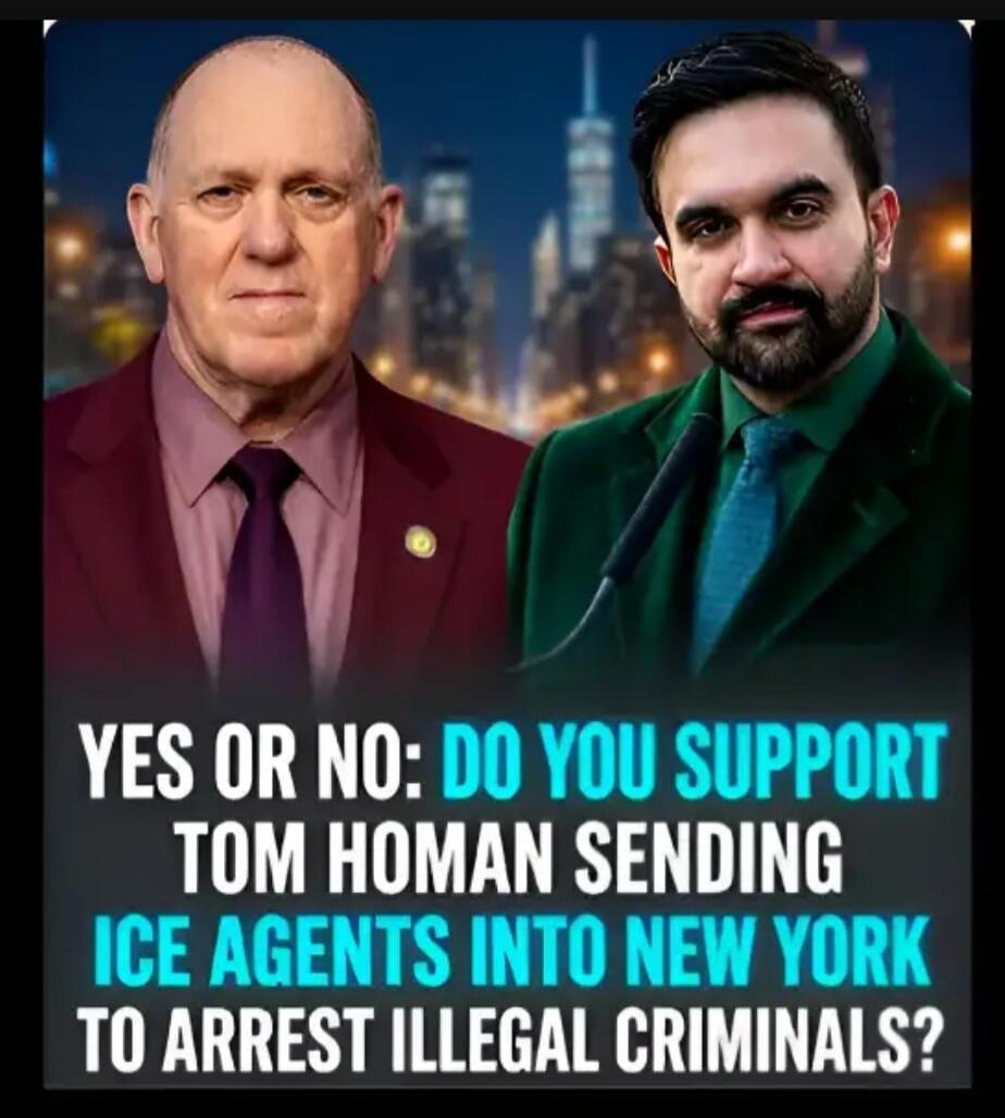 YES OR NO: DO YOU SUPPORT TOM HOMAN SENDING ICE AGENTS INTO NEW YORK TO ARREST ILLEGAL CRIMINALS?
