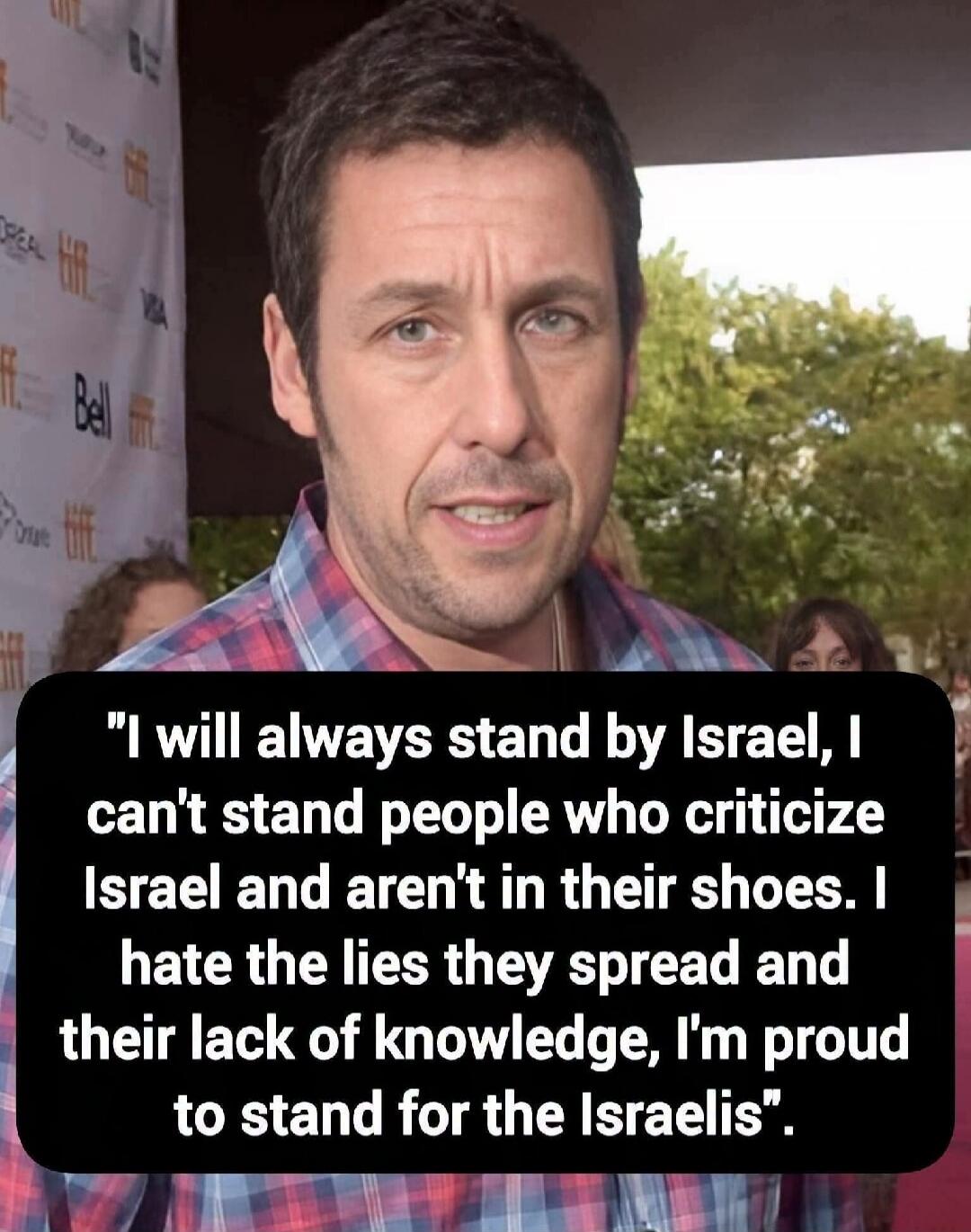 I will always stand by Israel, I can't stand people who criticize Israel and aren't in their shoes. I hate the lies they spread and their lack of knowledge, I'm proud to stand for the Israelis.