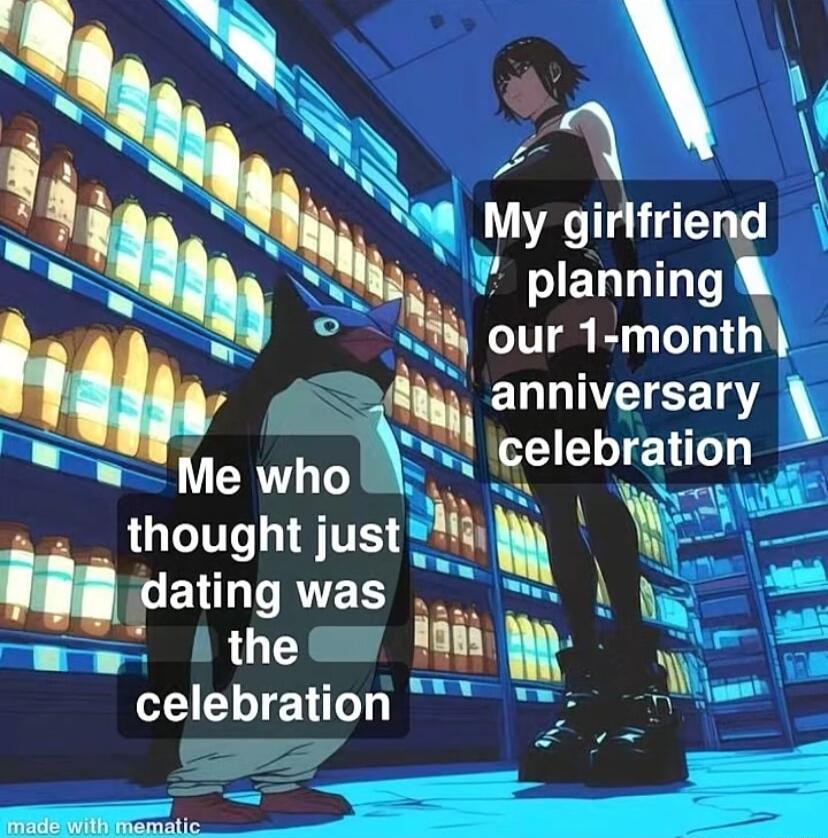 A N o My glrlfnenp N ANELLTGR W our 1 month anniversary w Me who N celebratlon
