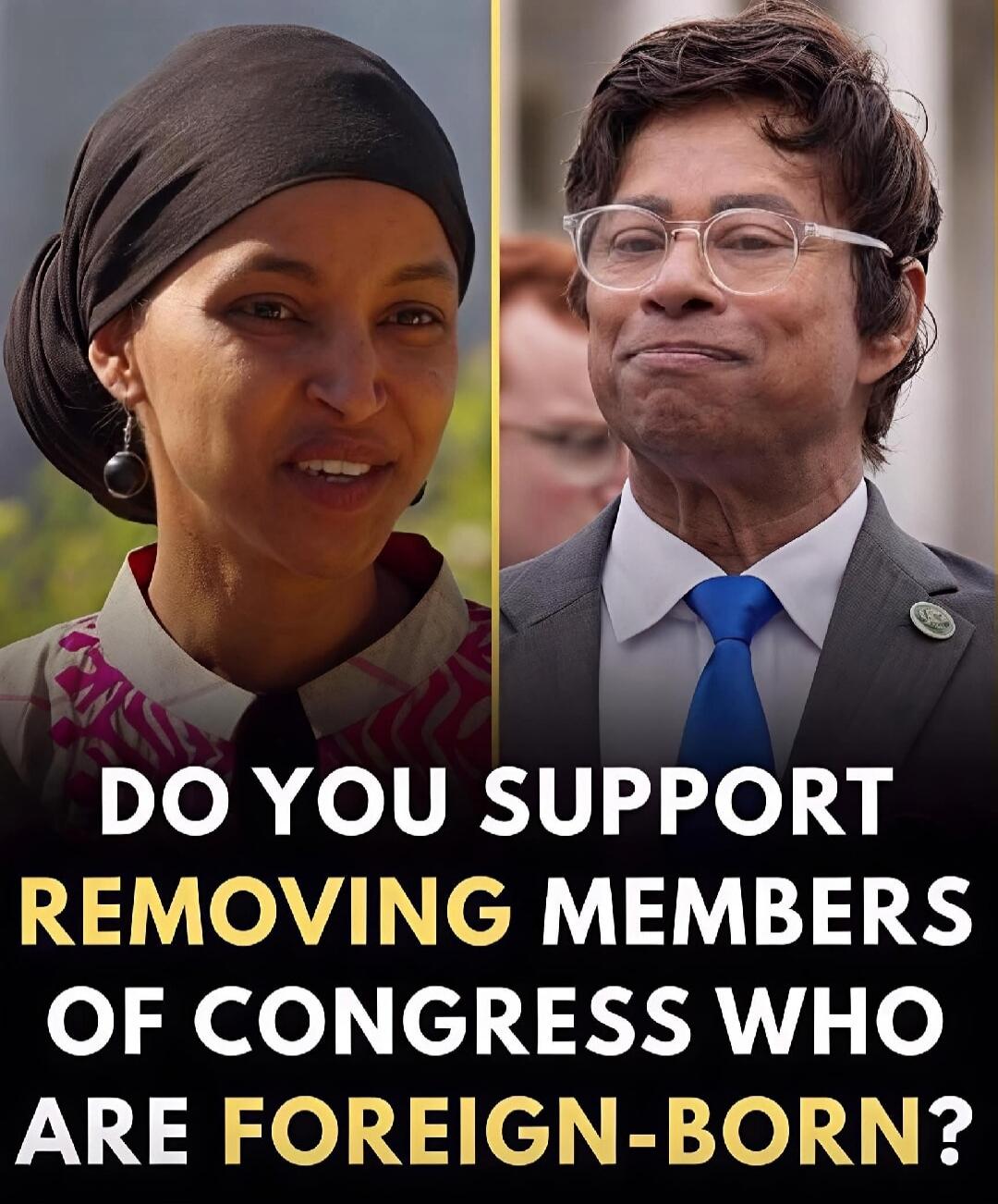 DO YOU SUPPORT REMOVING MEMBERS OF CONGRESS WHO ARE FOREIGN-BORN?