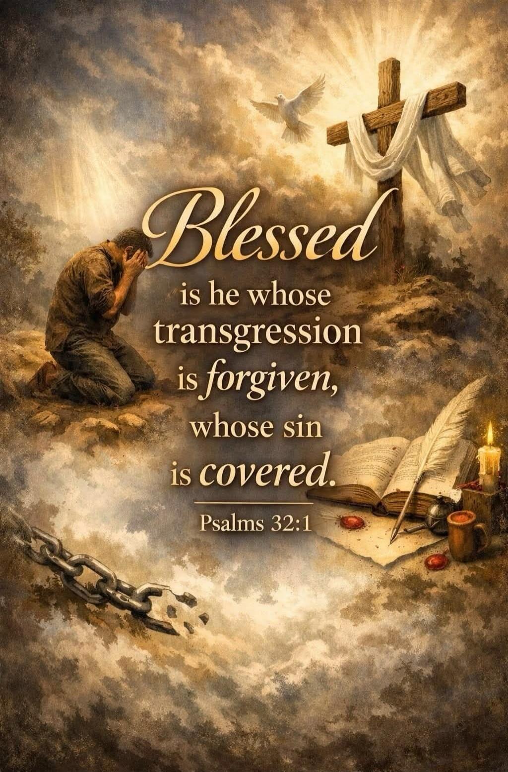 Blessed is he whose transgression is forgiven, whose sin is covered. Psalms 32:1