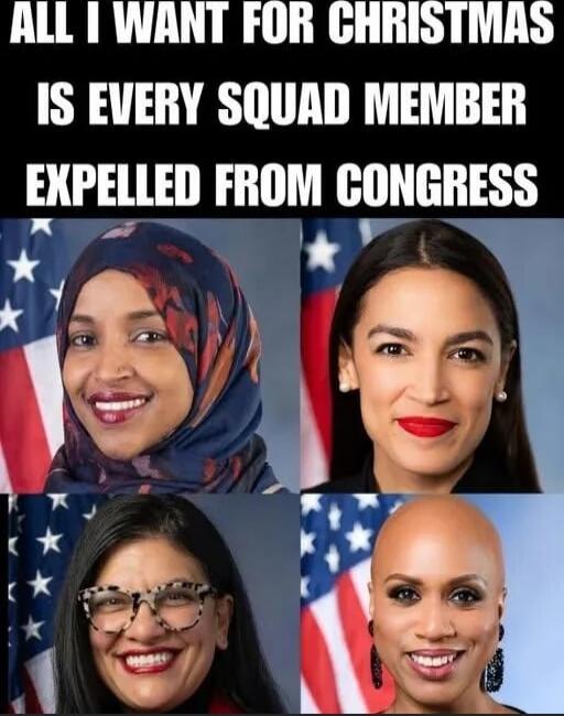 ALL I WANT FOR CHRISTMAS IS EVERY SQUAD MEMBER EXPELLED FROM CONGRESS