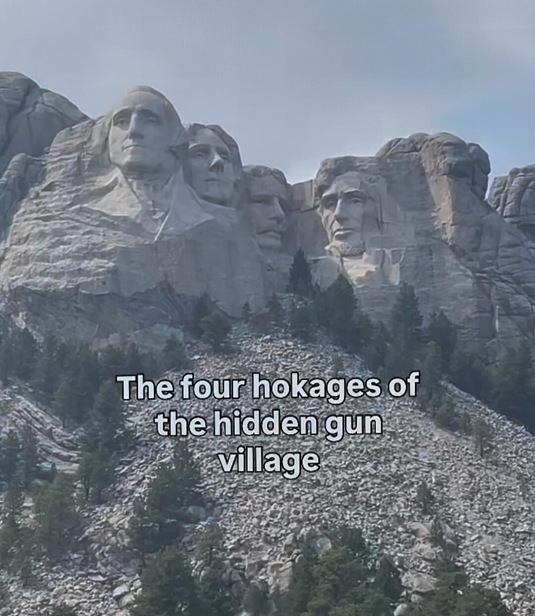 The four hokages of the hidden gun village