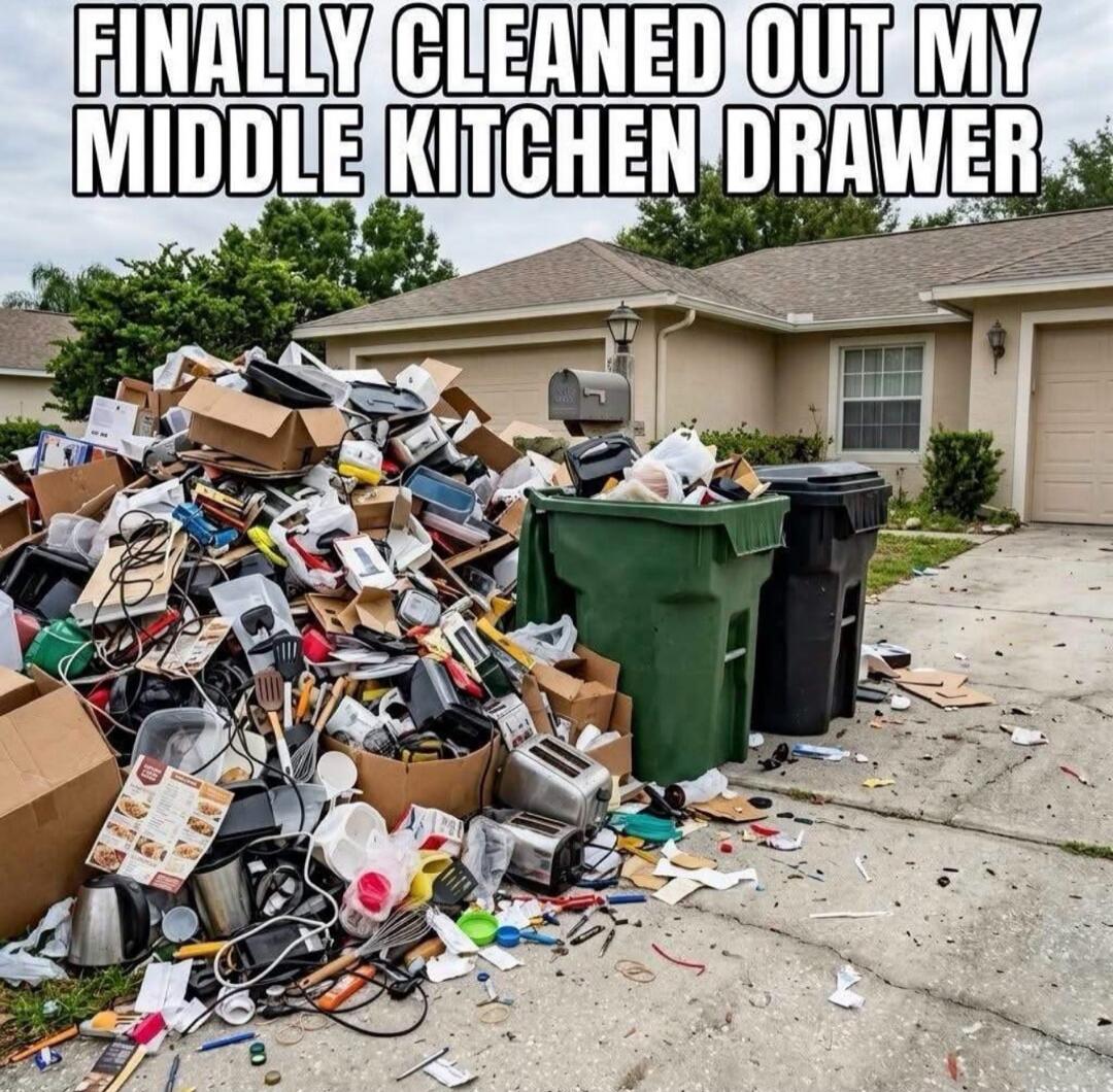 FINALLY CLEANED OUT MY MIDDLE KITCHEN DRAWER