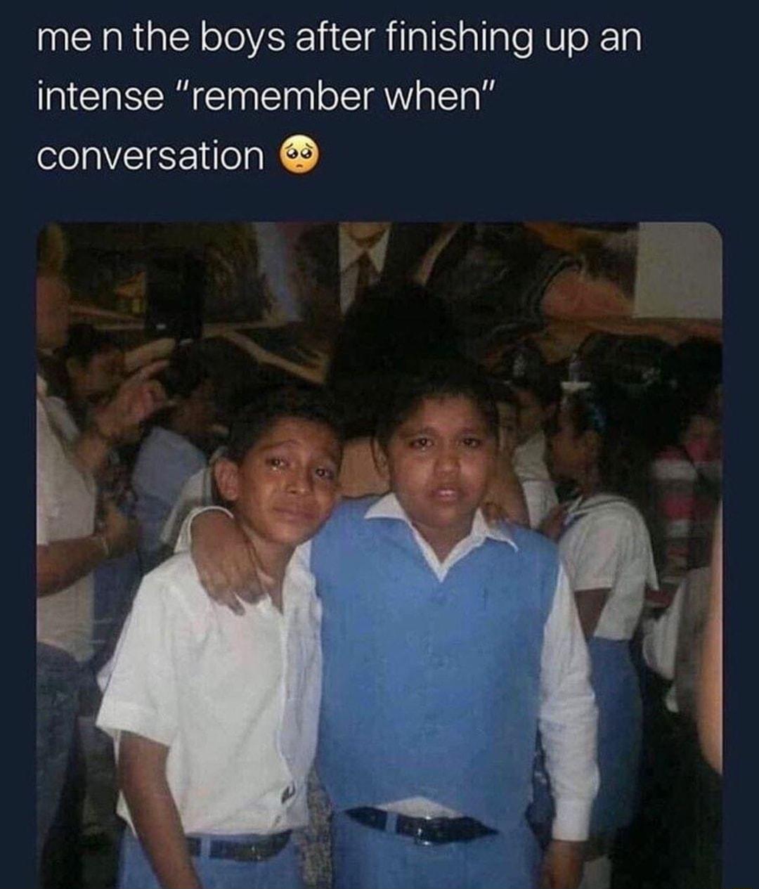 me n the boys after finishing up an intense remember when conversation