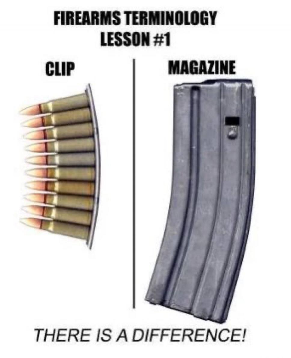 FIREARMS TERMINOLOGY LESSON #1 CLIP MAGAZINE THERE IS A DIFFERENCE!