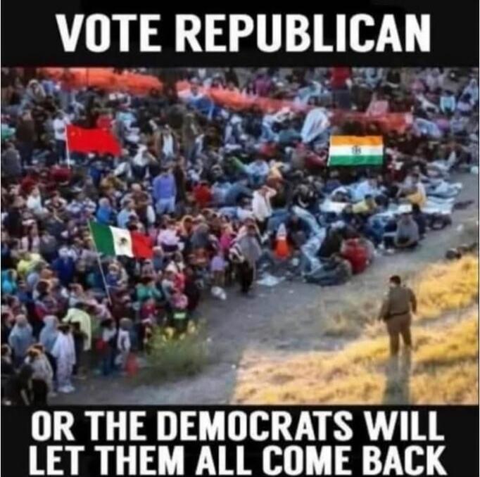 VOTE REPUBLICAN OR THE DEMOCRATS WILL LET THEM ALL COME BACK