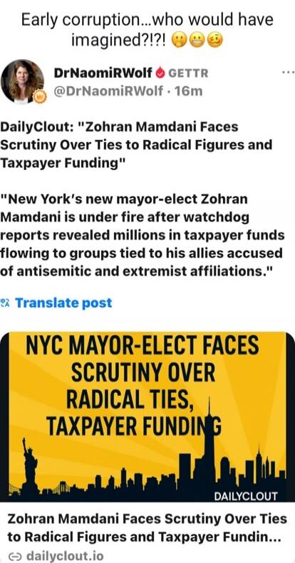 Early corruption...who would have imagined!?!? 😯🤯😟\nDrNaomiRWolf GETTR @DrNaomiRWolf · 16m\n