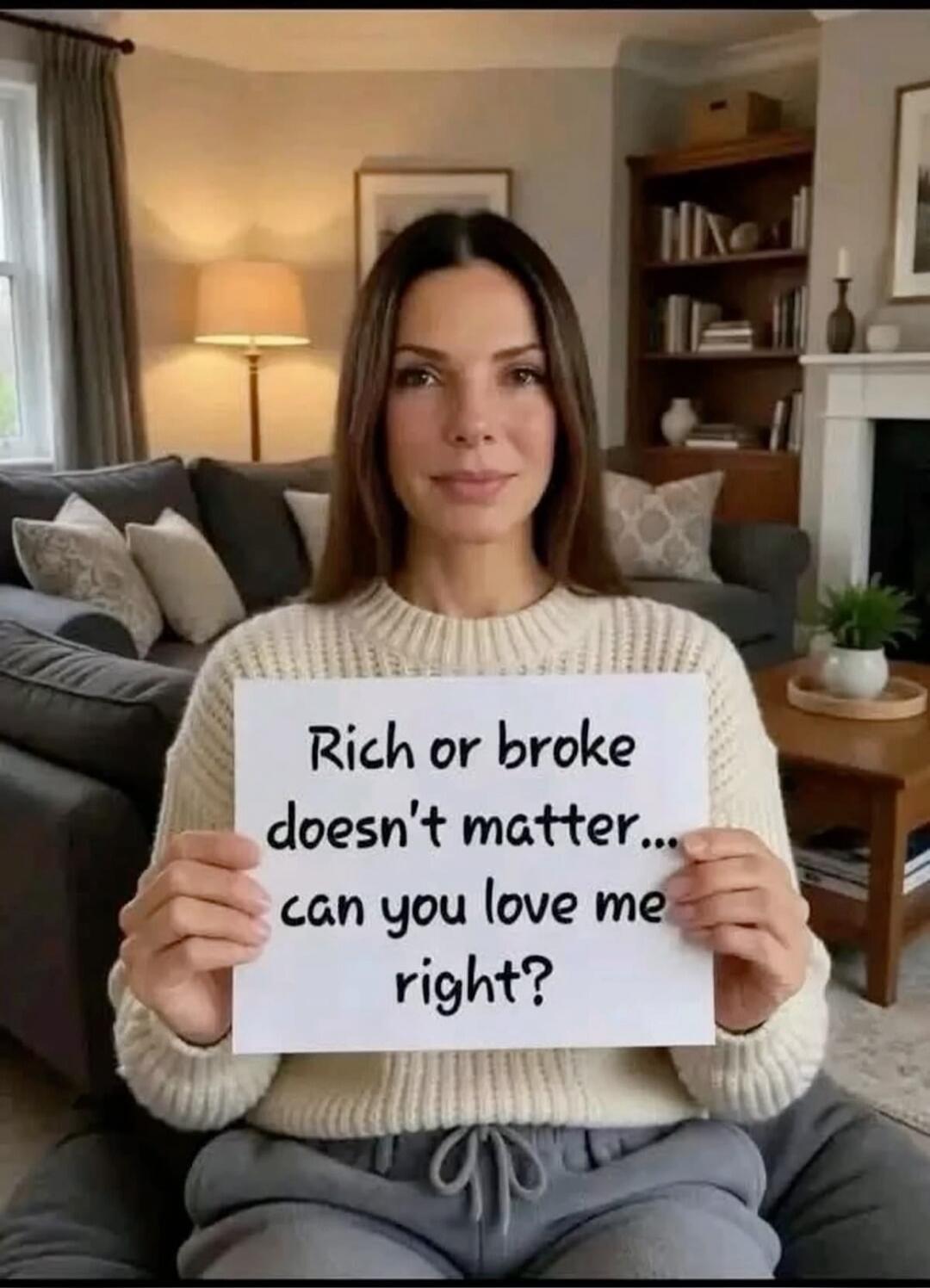Rich or broke doesn't matter... can you love me right?