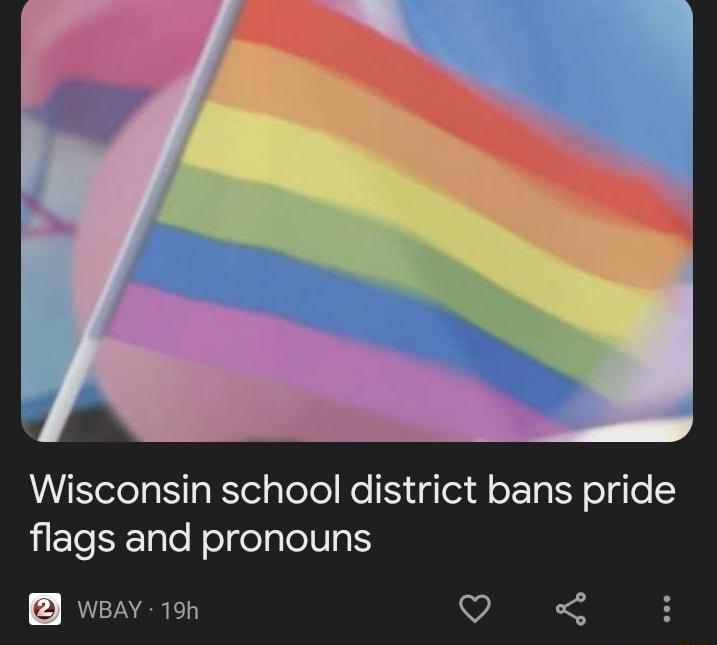 Wisconsin school district bans pride flags and pronouns WBAY 19h