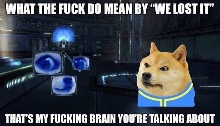 WHAT THE FUCK DO MEAN BY WE LOST IT I THATS MY FUCKING BRAIN YOURE TALKING ABOUT