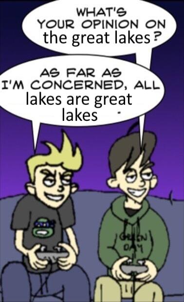 WHATS YOUR OPINION ON the great lakes AS FAR AS IM CONCERNED ALL lakes are great lakes