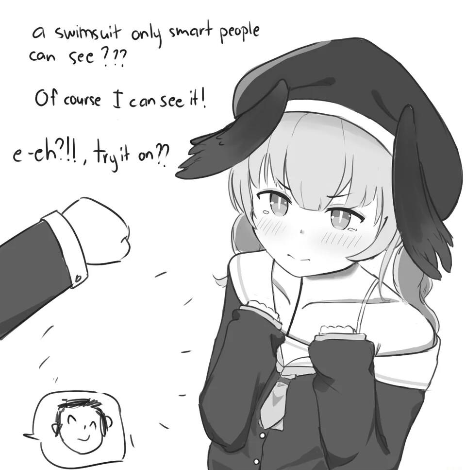 a Swirsuit or smart people on gec 777 Of course T cansee it e chll hb o