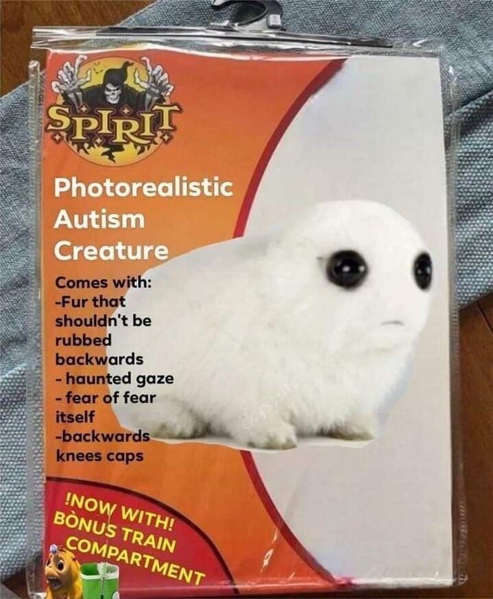 Comes with Fur that shouldnt be rubbed backwards haunted gaze fear of fear