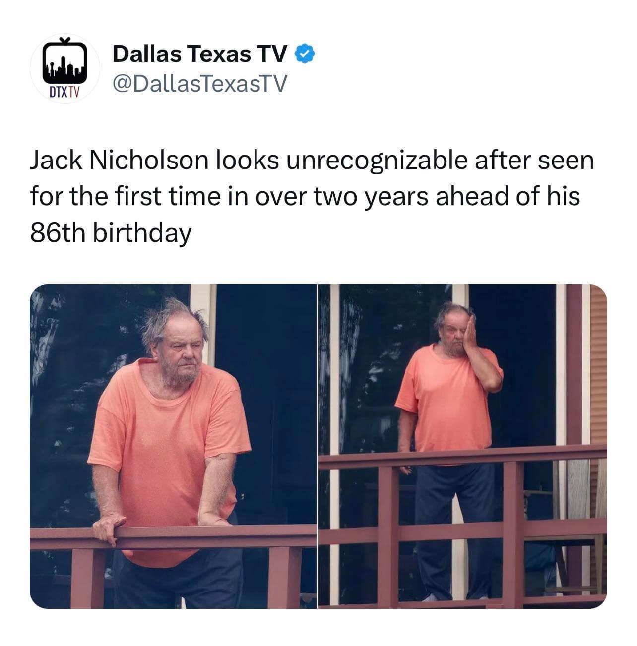Dallas Texas TV Ul DallasTexasTV Jack Nicholson looks unrecognizable after seen for the first time in over two years ahead of his 86th birthday