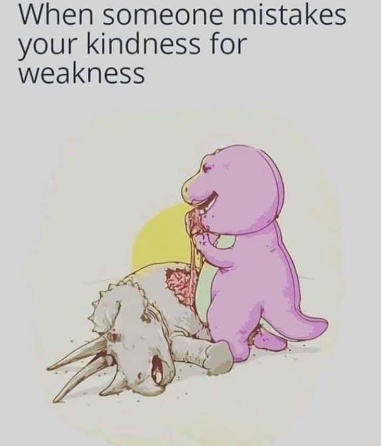 When someone mistakes your kindness for weakness