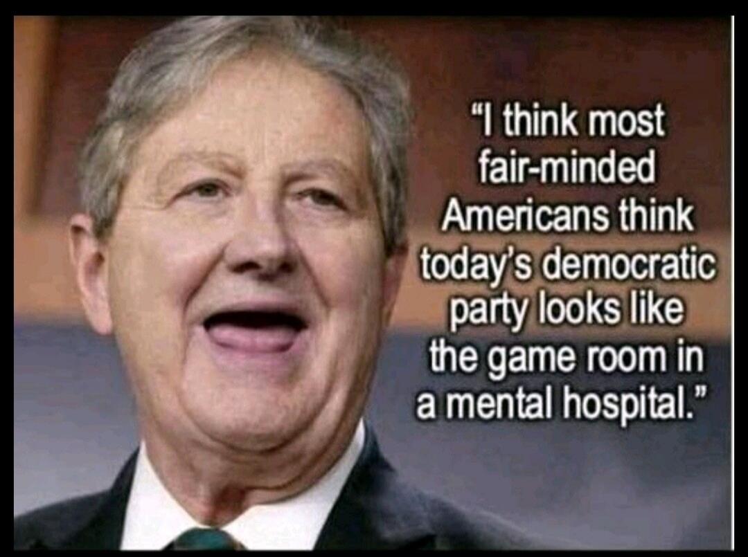 I think most fair-minded Americans think today's democratic party looks like the game room in a mental hospital.