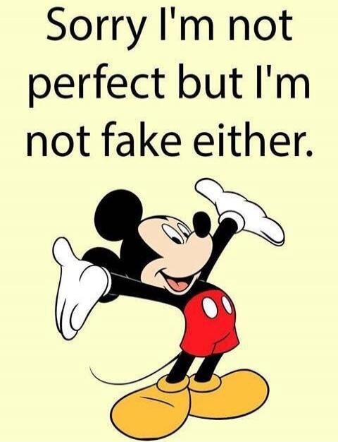 Sorry I'm not perfect but I'm not fake either.