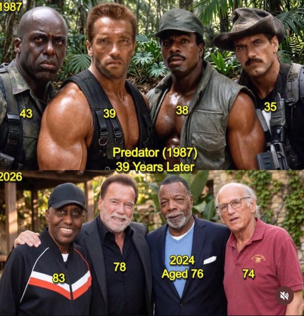 1987 43 39 38 35 Predator (1987) 39 Years Later 2026 83 78 2024 Aged 76 74