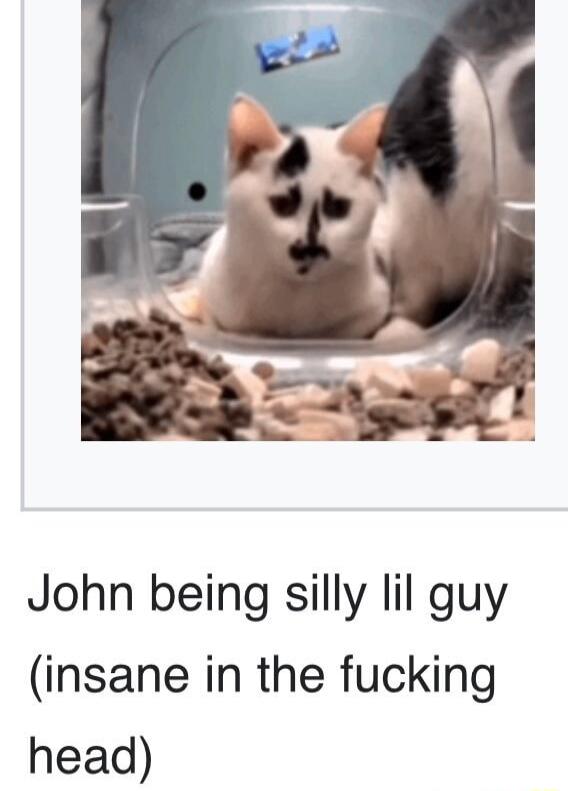 John being silly lil guy insane in the fucking head