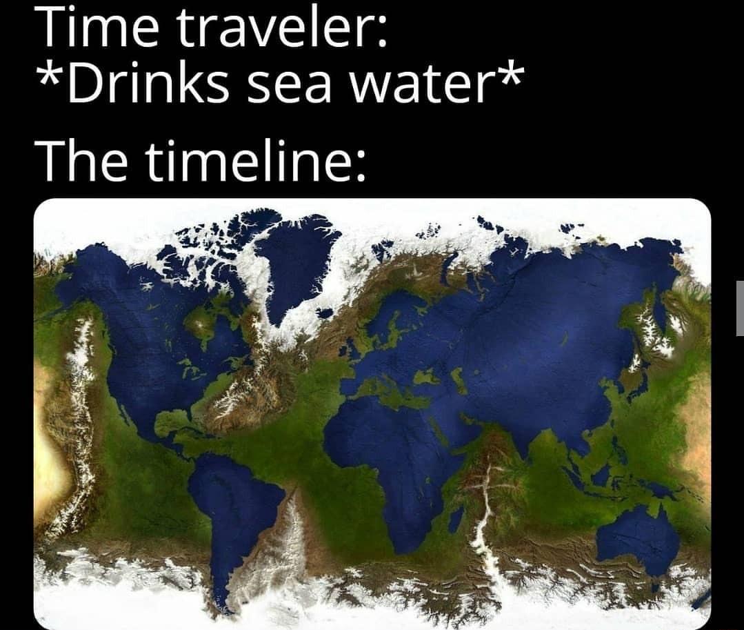 Time traveler Drinks sea water The timeline