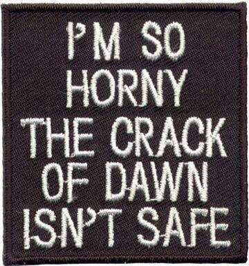 I'M SO HORNY THE CRACK OF DAWN ISN'T SAFE