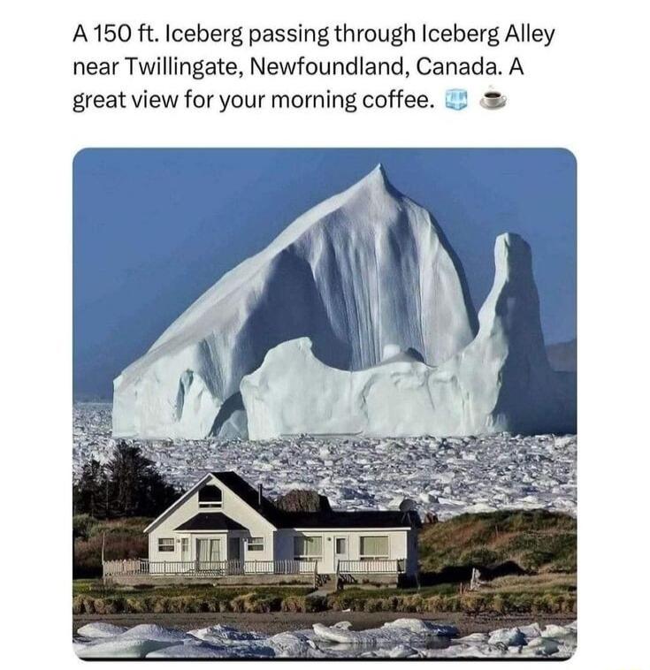 A150 Iceberg passing through Iceberg Alley near Twillingate Newfoundland Canada A great view for your moming coffee 2