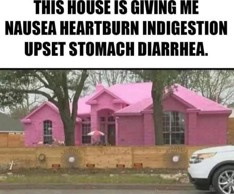 THIS HOUSE IS GIVING ME NAUSEA HEARTBURN INDIGESTION UPSET STOMACH DIARRHEA.