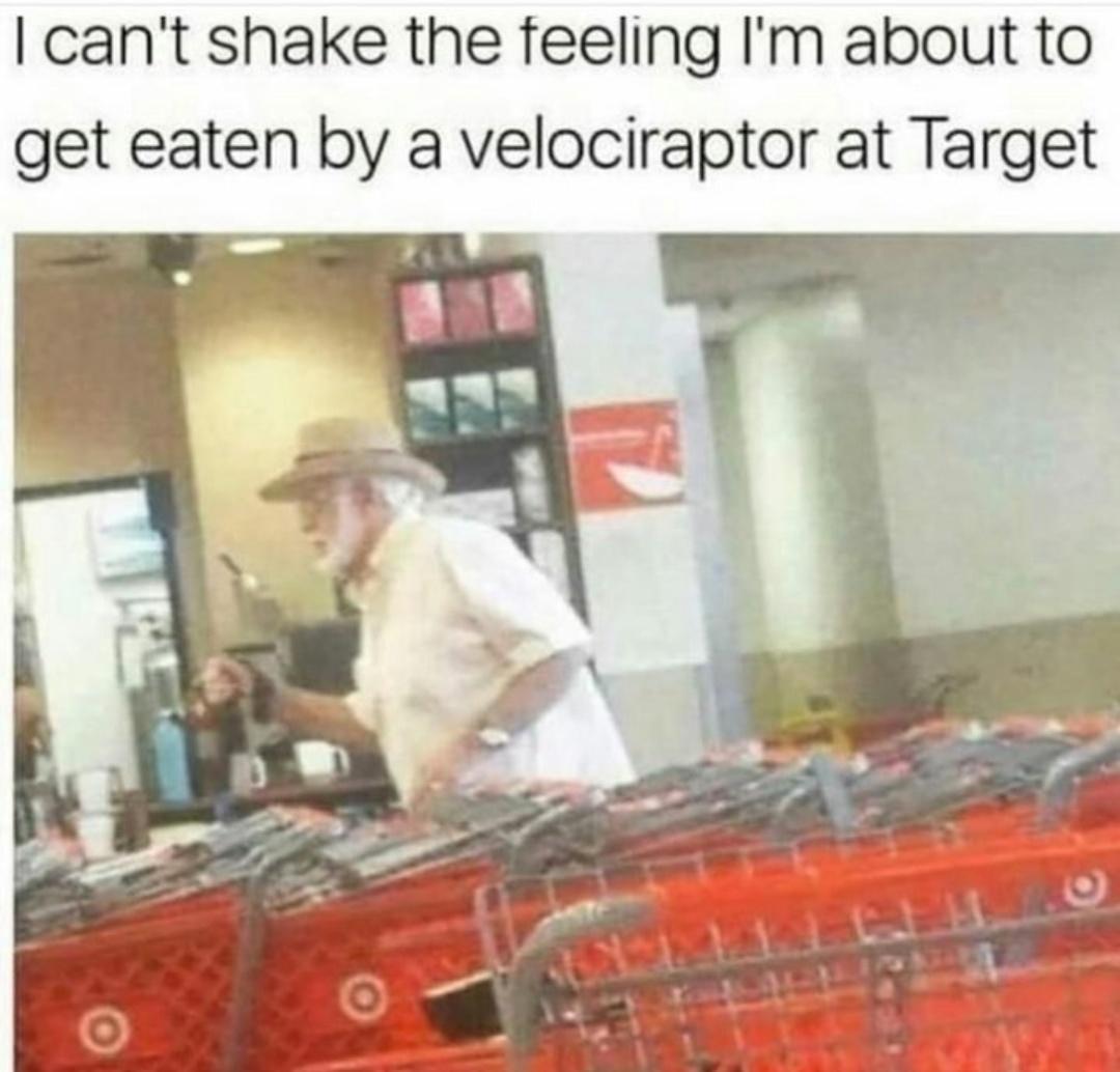 cant shake the feeling Im about to get eaten by a velociraptor at Target