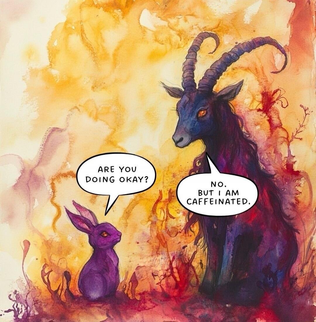 ARE YOU DOING OKAY? NO. BUT I AM CAFFEINATED.